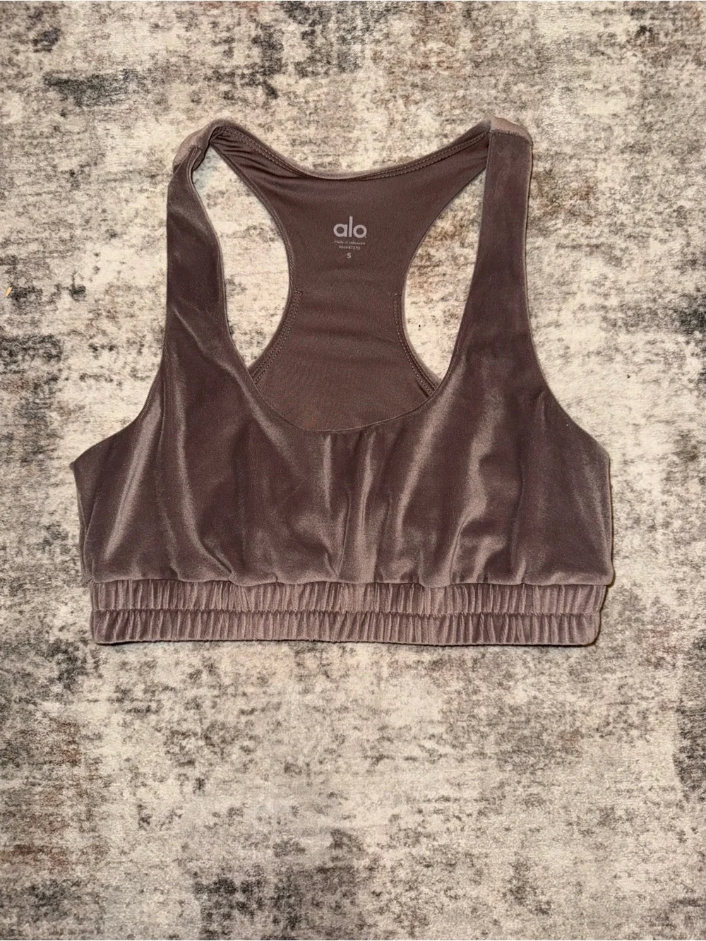 ALO Yoga Velvet Racerback Bralette in Taupe